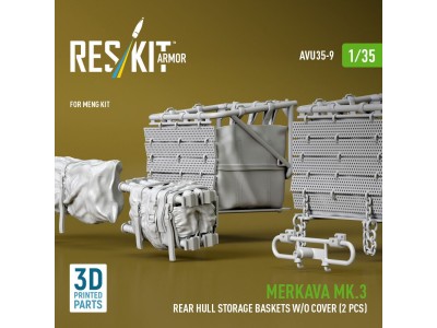 Merkava Mk.3 rear hull storage baskets w/o cover (2 pcs) for Meng kit (3D Printed) 