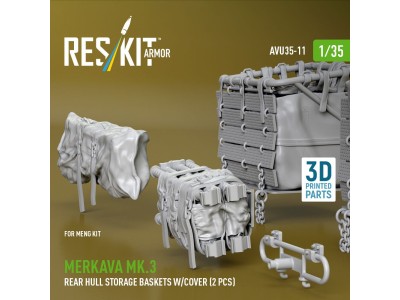 Merkava Mk.3 rear hull storage baskets w/cover (2 pcs) for Meng kit (3D Printed) 