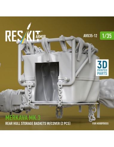 Merkava Mk.3 rear hull storage baskets w/cover (2 pcs) for HobbyBoss kit (3D Printed) 