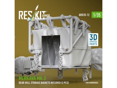 Merkava Mk.3 rear hull storage baskets w/cover (2 pcs) for HobbyBoss kit (3D Printed) 