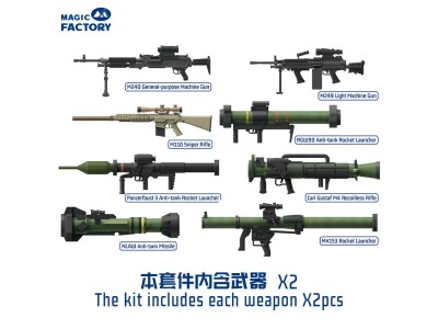 NATO Individual Weapon Set B(A kit incl.2pcs of each weapon 