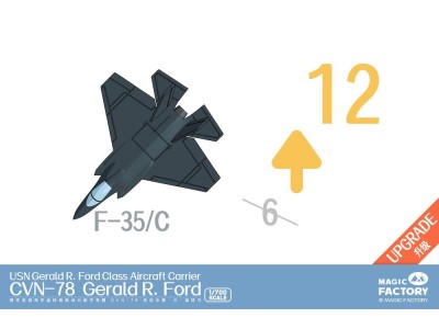 Clear Painted Colorful U.S. Navy  Gerald R. Ford-class aircraft carrier- USS Gerald R. Ford CVN-78 