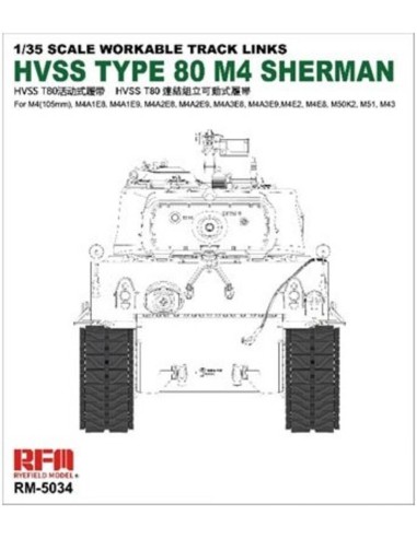 Workable track links for Hvss t80-track for M4 Sherman 