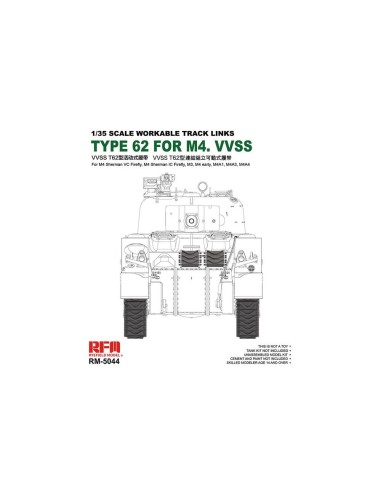 Workable track links for British Sherman VC Firefly, M3, M4A1, M4A4, M4 early 