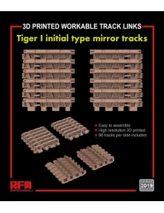 Workable track links for Tiger I initial type mirror tracks (3D printed ) 