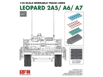 Workable track links for LEOPARD 2A5/A6/A7 