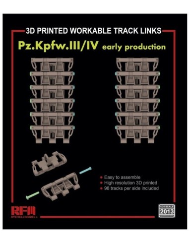 Workable track links for Pz. Kpfw. III /IV early production  (3D printed ) 