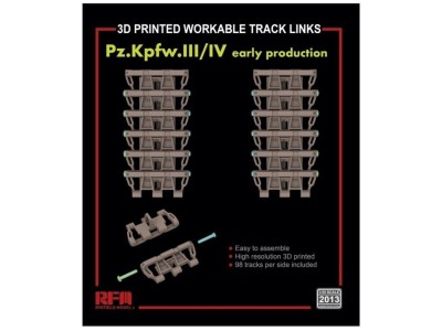 Workable track links for Pz. Kpfw. III /IV early production  (3D printed ) 