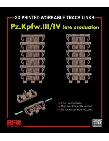 Workable track links for Pz. Kpfw. III /IV late production  (3D printed ) 