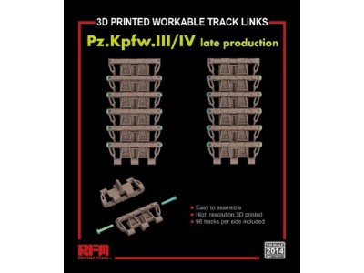 Workable track links for Pz. Kpfw. III /IV late production  (3D printed ) 