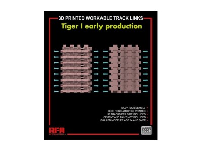 3D printed  Workable track links for Tiger I early 