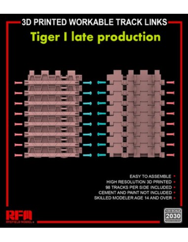 3D printed  Workable track links for Tiger I late 