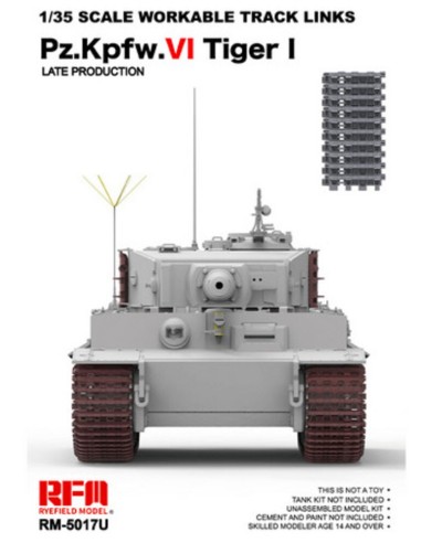 Workable track links for Tiger I late (New mould, upgraded version) 