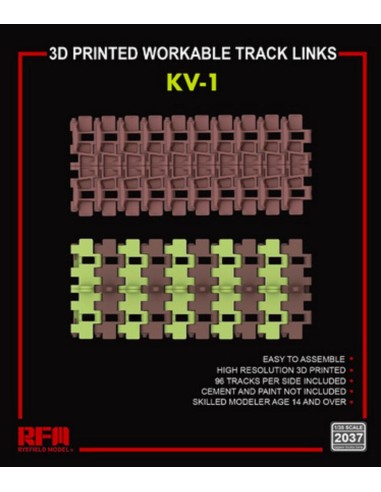3D printed  Workable track links for KV-1 
