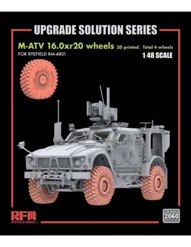 M-ATV 16.0xr20 Wheels 3D Printed (4 Wheels) for RFM 4801 