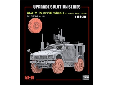M-ATV 16.0xr20 Wheels 3D Printed (4 Wheels) for RFM 4801 