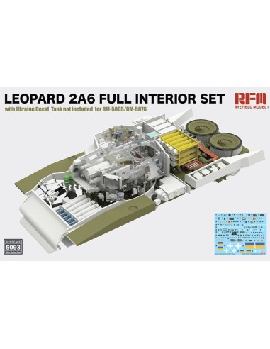 Leopard 2A6 Full Interior Set with Ukraine Decal for RFM-5065/76 (Tank Not included) 