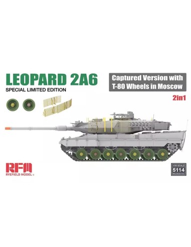 Leopard 2A6 Captured Version with T-80 Wheels in Moscow 2 in 1 Limited Edition 