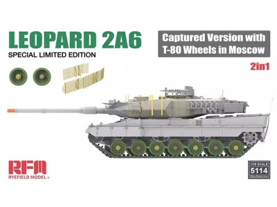 Leopard 2A6 Captured Version with T-80 Wheels in Moscow 2 in 1 Limited Edition 