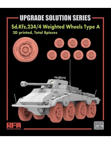 Sd.Kfz.234/4 3D Printed Wheels Type A (8 pcs) 