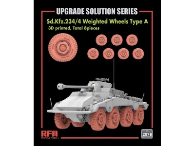 Sd.Kfz.234/4 3D Printed Wheels Type A (8 pcs) 