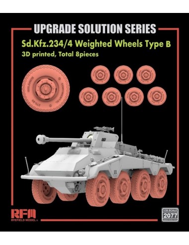 Sd.Kfz.234/4 3D Printed Wheels Type B (8 pcs) 