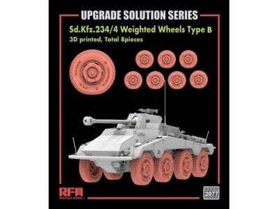 Sd.Kfz.234/4 3D Printed Wheels Type B (8 pcs) 