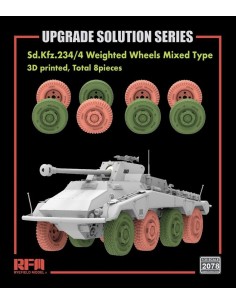Sd.Kfz.234/4 3D Printed Wheels Mixed Type (Type A 4 pcs + Type B 4 pcs) 