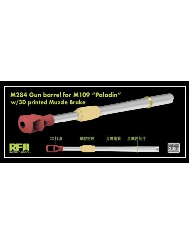 M284 Gun Barrel for M109 A7/A6 Paladin w/ 3D Printed Muzzle Brake 