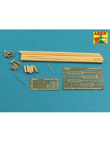 Barrel cleaning rods with brackets for Tiger I -very early model 1240mm 