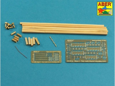 Barrel cleaning rods with brackets for Tiger I -very early model 1240mm 