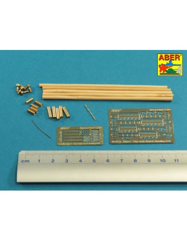 Barrel cleaning rods with brackets for Tiger I -very early model 1240mm 