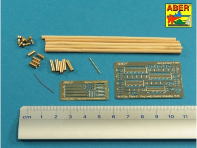 Barrel cleaning rods with brackets for Tiger I -very early model 1240mm 