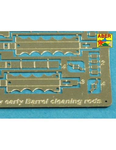 Barrel cleaning rods with brackets for Tiger I -very early model 1240mm 