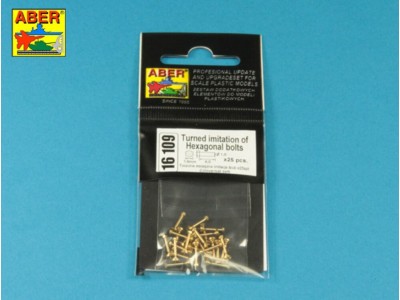 Turned imitation of Hexagonal bolts 1,6 x  6,0 mm x 25 pcs. 