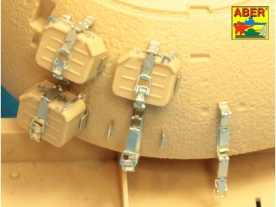 Mounts for additional ammunition boxes used on Soviet tanka like: T-54; T-55 or T-62 