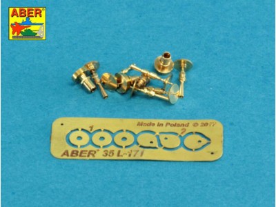 Set of gun barrel tips for MG 08 x3 pcs. And barrel tips for MG 08/15 x 3 pcs. 