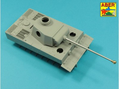 7,5cm gun barrel with single baffle muzzle brake for German Tank Tiger I, Ausf.H2 (Dragon) 
