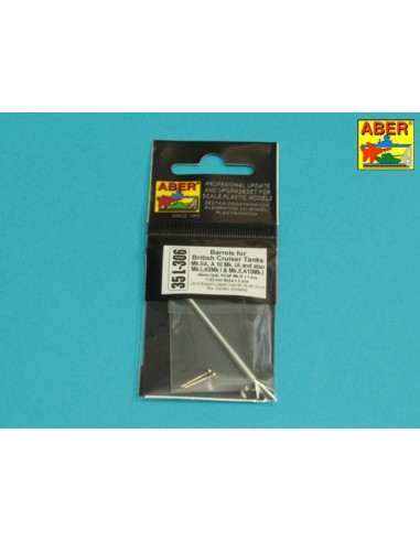 Barrels for BritishCruiser Tanks Mk.IIA, A10 Mk.IA and also Mk.I A9; 40mm 2pdr. +  2pcs. Besa MG 