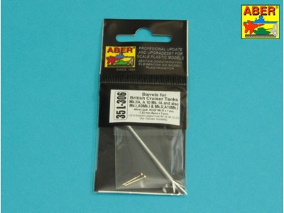 Barrels for BritishCruiser Tanks Mk.IIA, A10 Mk.IA and also Mk.I A9; 40mm 2pdr. +  2pcs. Besa MG 