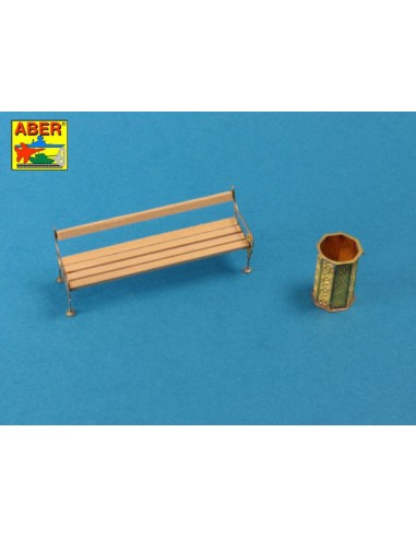 Bench type C & waste basket 