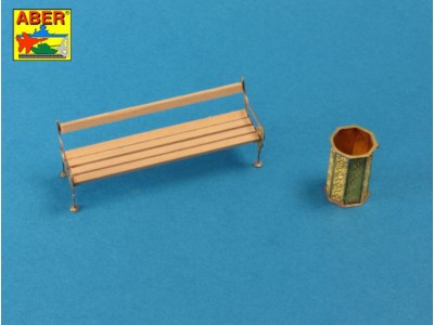 Bench type C & waste basket 