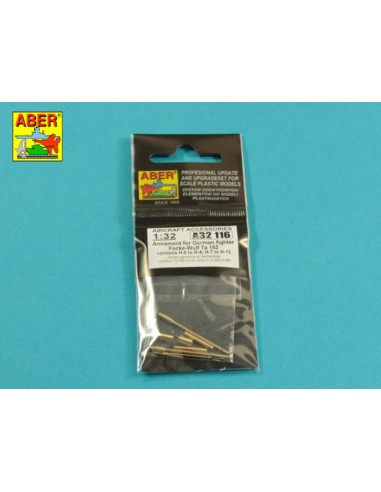 Armament for German fighter Fw-152 versions H-0 to H-4; H-7 to H12 