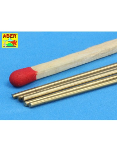 Brass  round rods 1,0mm length 250mm x 5 pcs. 