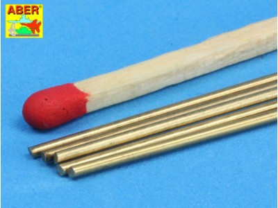 Brass  round rods 1,0mm length 250mm x 5 pcs. 