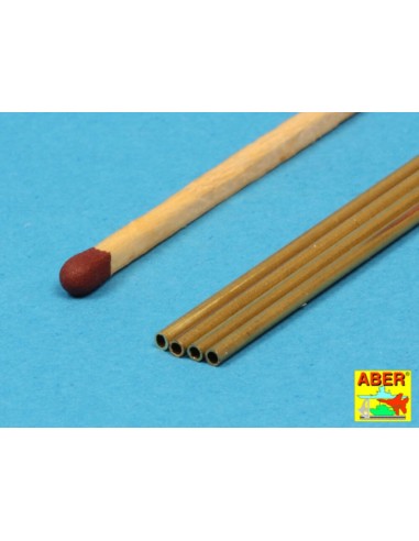 Brass Tubes 1,5 x 0,2mm lenght 250mm x 4 pcs. 