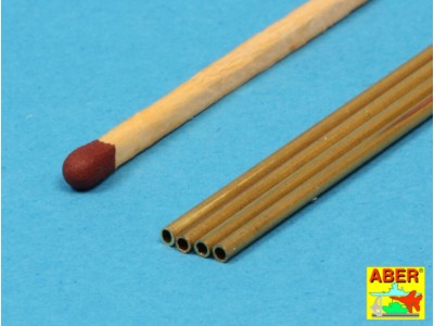 Brass Tubes 1,5 x 0,2mm lenght 250mm x 4 pcs. 