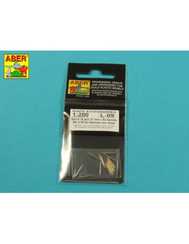 Set of 16 pcs 37 mm L/83 barrels SK C/30 for German ships 