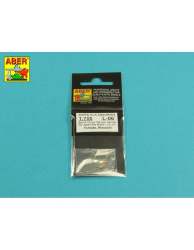 Set of 12 pcs 155 mm  barrels for ships Yamato,Musashi 