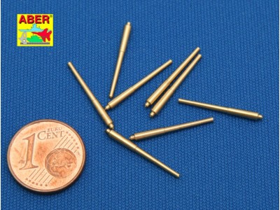 Set of 8 pcs 381mm long barrels for turrets without antiblast covers ships Hood 